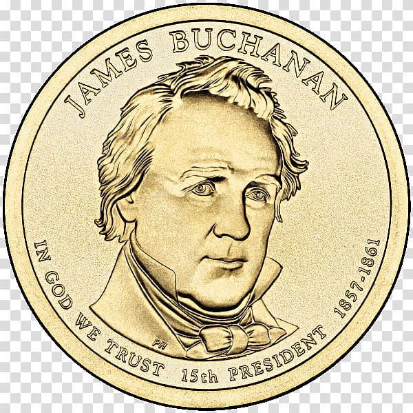 James Buchanan United States of America Presidential $1 Coin Program Dollar coin, coin transparent background PNG clipart