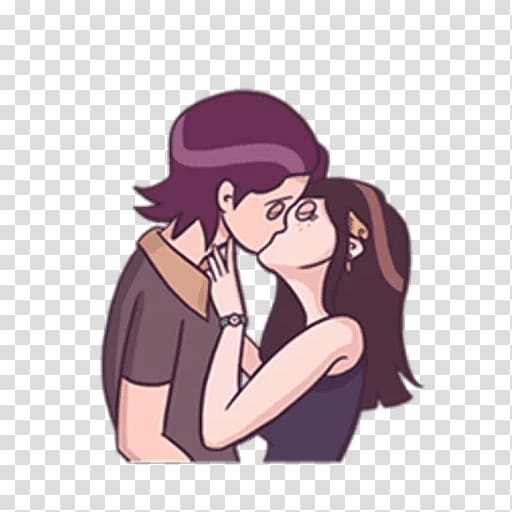 man and woman kissing illustration, Sticker Telegram couple Love Romance, couple transparent background PNG clipart
