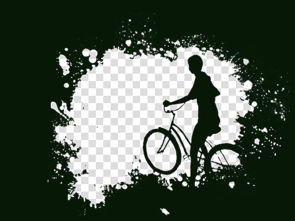 Bicycle Black and white Cycling , Free People black and white bicycle buckle material transparent background PNG clipart