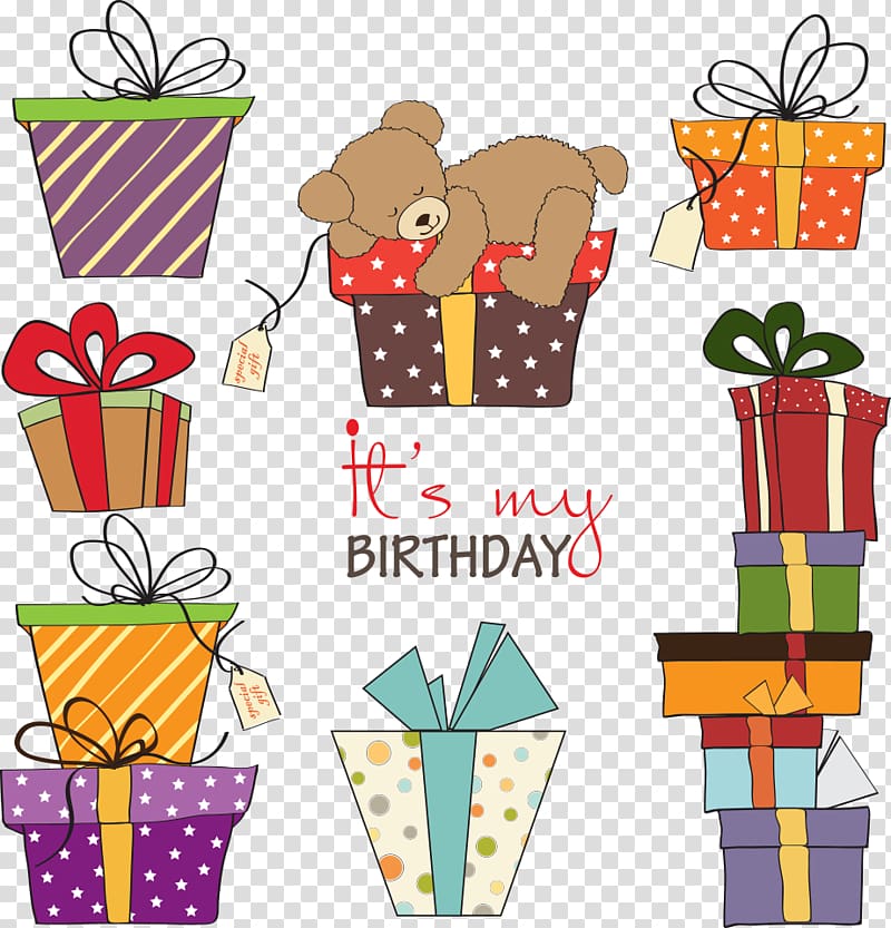 Gift Birthday , gift boxes and Cubs transparent background PNG clipart