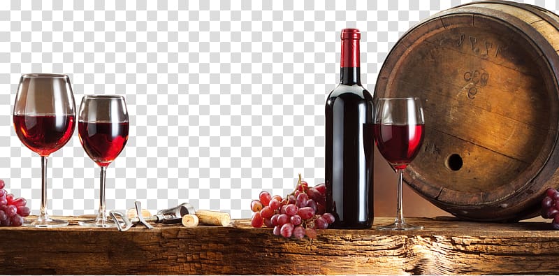 black glass bottle and three clear wine glasses, Red Wine Cabernet Franc Distilled beverage Cabernet Sauvignon, Red wine, red wine background, Taobao material, transparent background PNG clipart