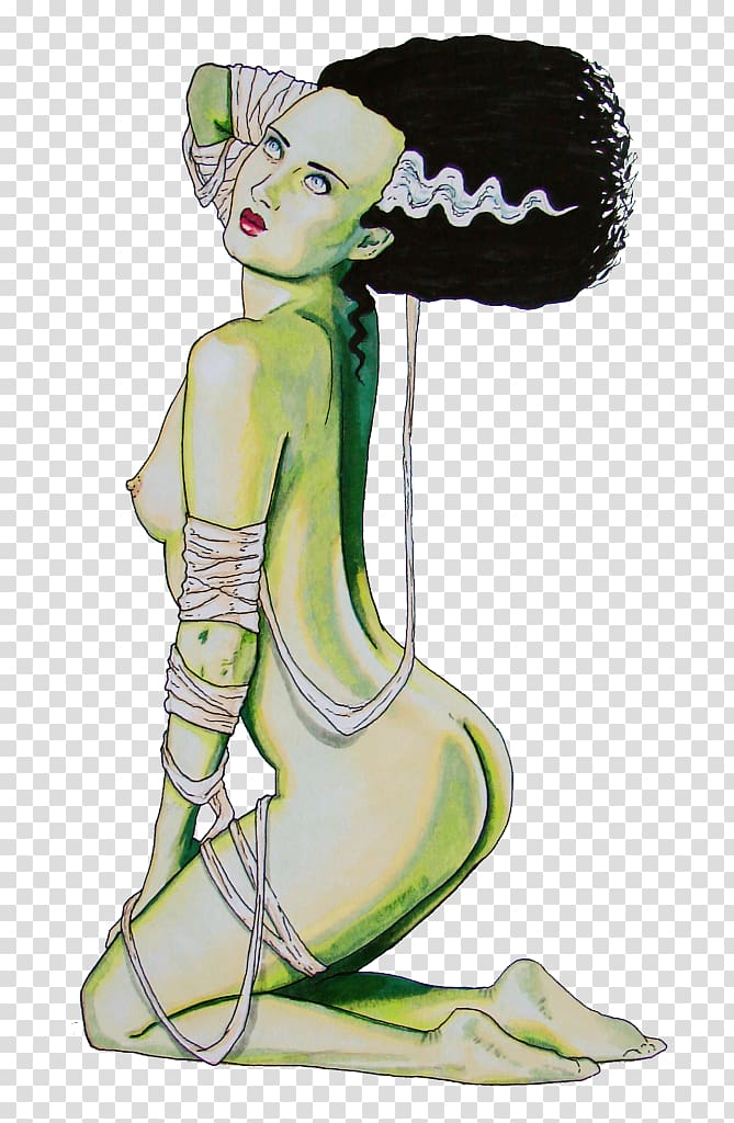 Fashion illustration Pin-up girl Cartoon Bride of Frankenstein, bride of frankenstein cartoon transparent background PNG clipart