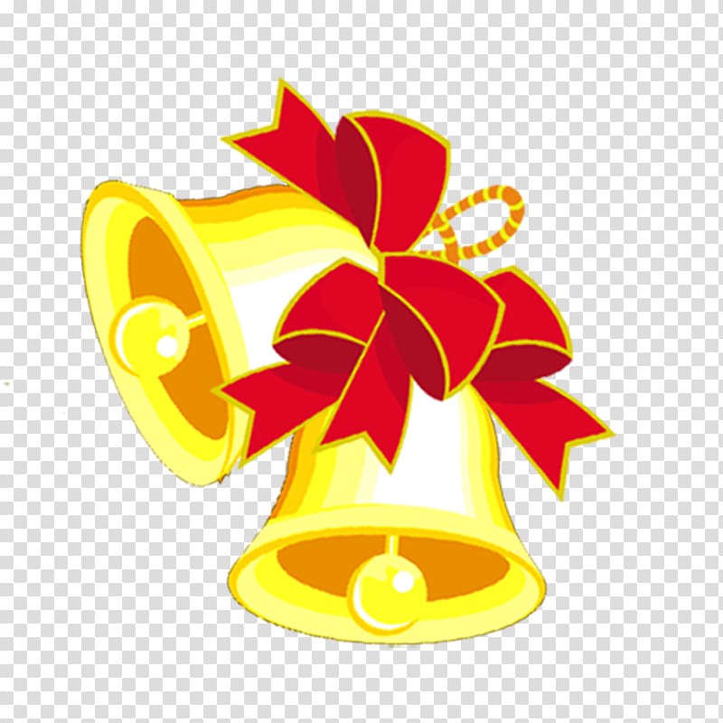 Christmas , yellow bell transparent background PNG clipart