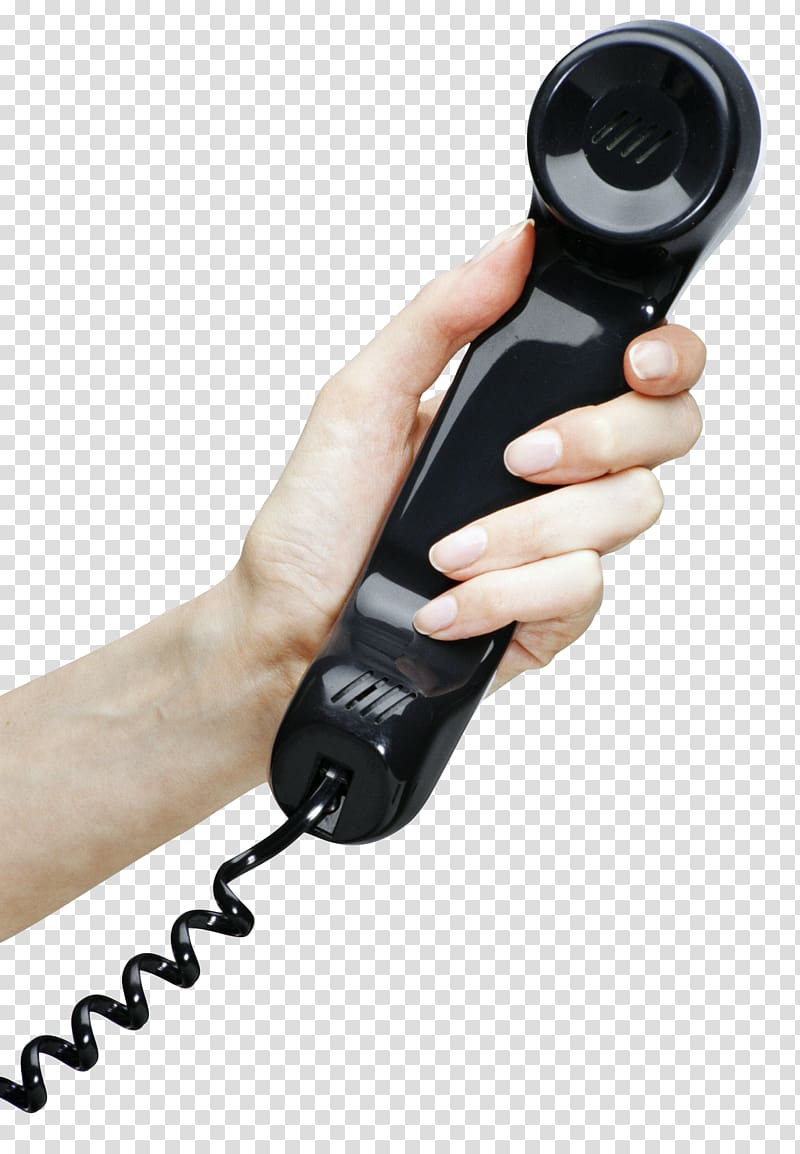 person holding telephone illustration, Telephone , Hand with Telephone transparent background PNG clipart