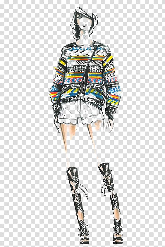 New York Fashion Week Drawing Fashion design Fashion illustration Sketch, Hand-painted fashion woman transparent background PNG clipart