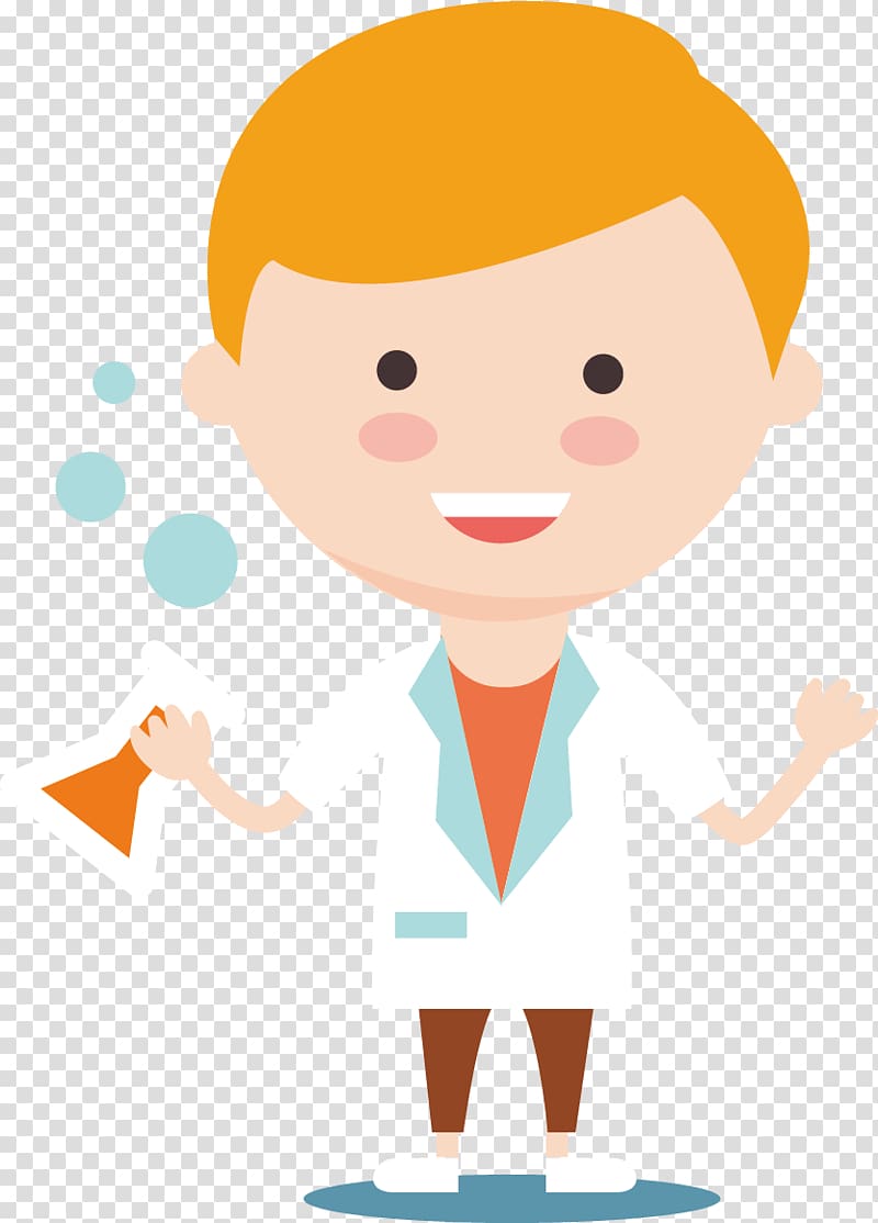 boy with lab gown illustration, Scientist , the scientist transparent background PNG clipart