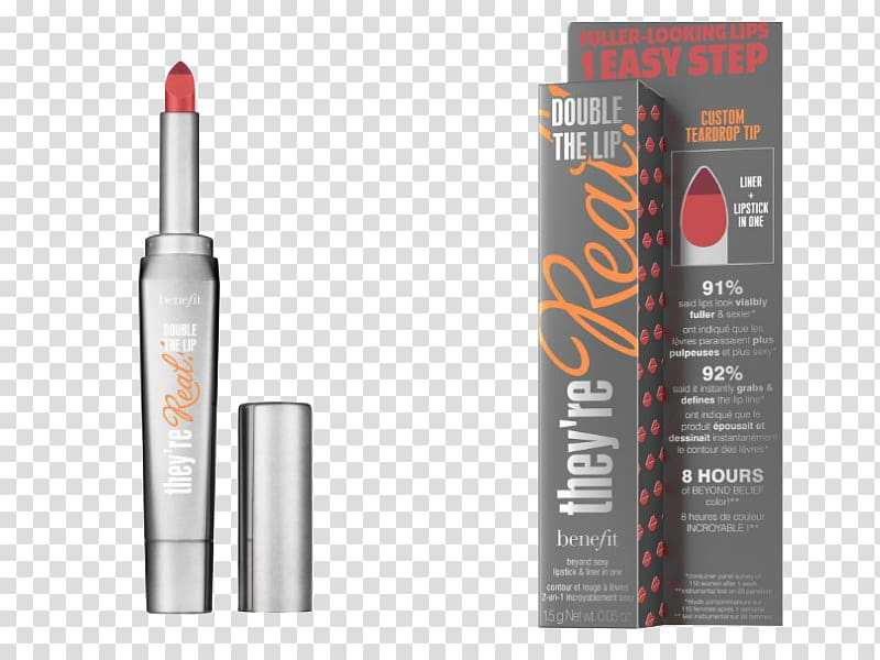 Benefit They're Real! Double the Lip Benefit Cosmetics Lip liner, lipstick transparent background PNG clipart