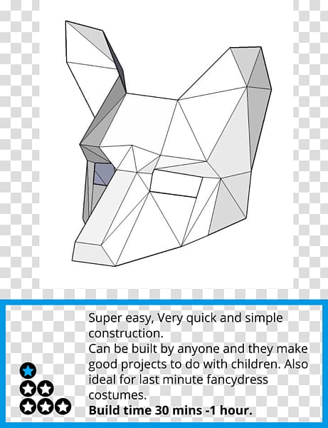 3D animal illustration ]\, Paper Lion mask Template Low poly, geometric polygonal transparent background PNG clipart