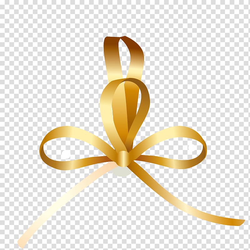 Ribbon Butterfly Gold, Ribbon transparent background PNG clipart