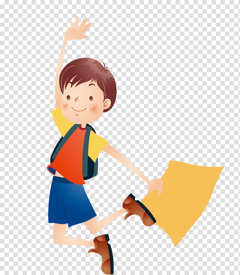 Child Cartoon, Jumping boy transparent background PNG clipart