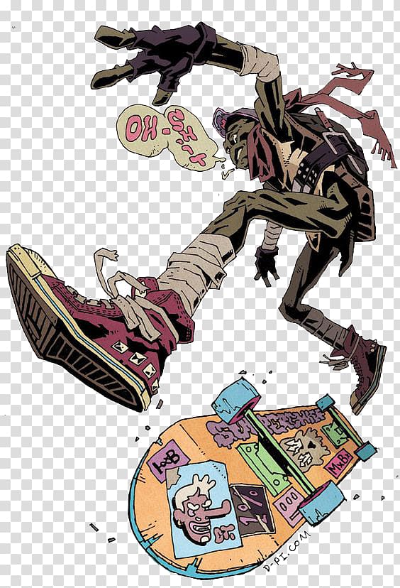 skater illustration, Raphael Splinter Teenage Mutant Ninja Turtles Artist Comics, Skateboard cartoon character transparent background PNG clipart