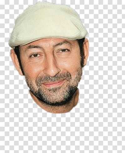 closeup of man wearing brown cap, Kad Merad White Hat transparent background PNG clipart