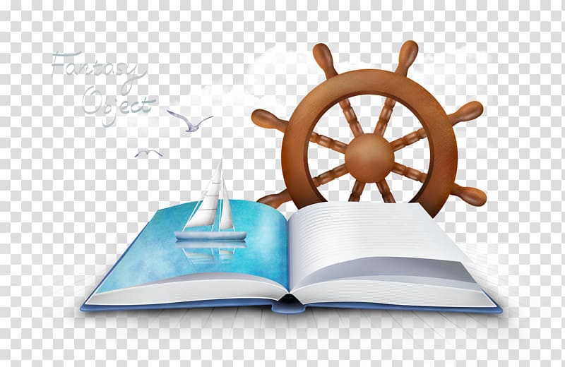 Ships wheel Maritime transport Boat, The ship on the book transparent background PNG clipart