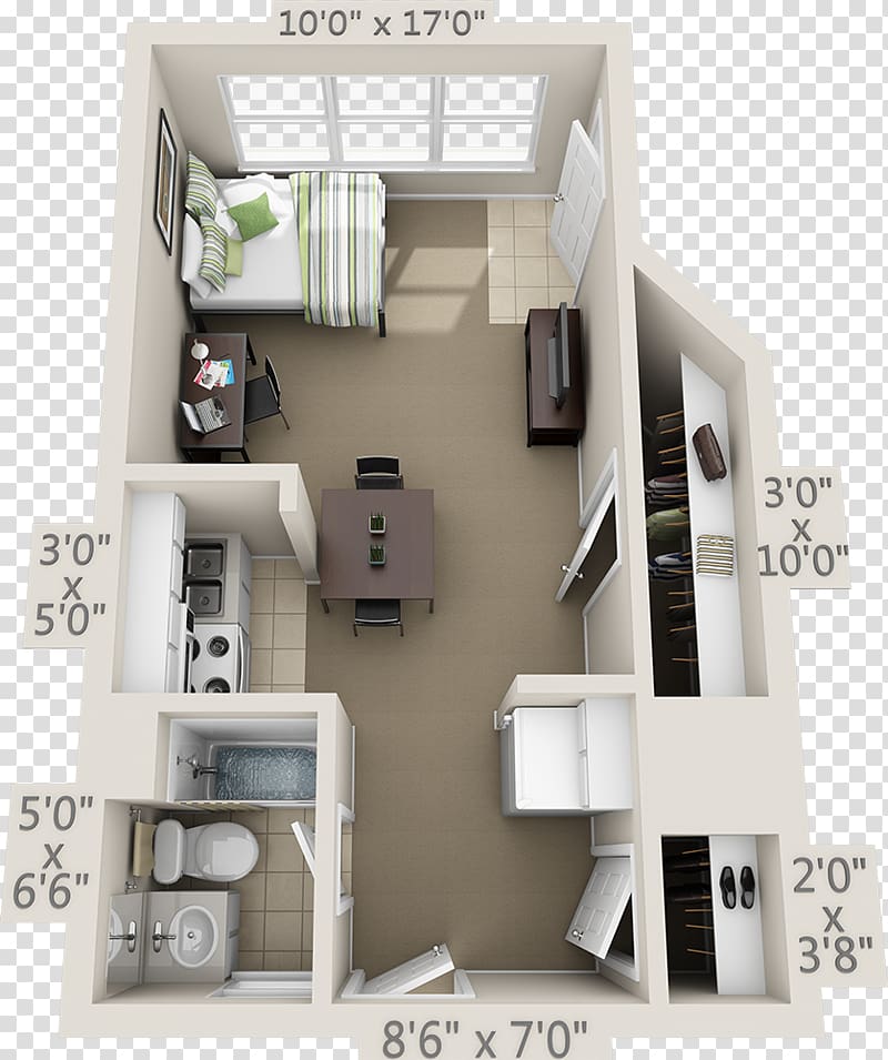 Hampton Roads Crossing Studio apartment House Bedroom, apartment transparent background PNG clipart