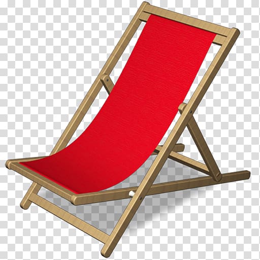 red and brown sun lounger chair illustration, folding chair sunlounger wood, Red 03 transparent background PNG clipart
