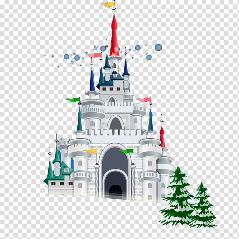 Christmas Illustration, castle transparent background PNG clipart