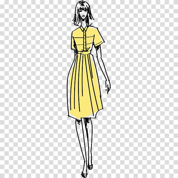 Fashion illustration Model Drawing, model transparent background PNG clipart