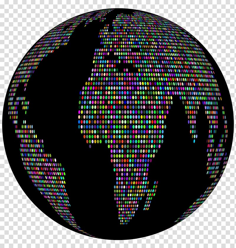 Globe World map, dots transparent background PNG clipart