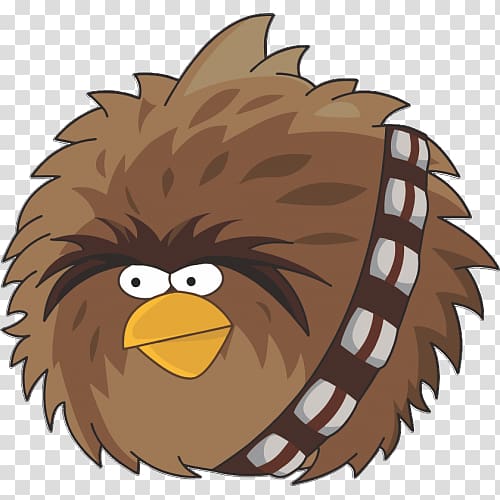 Angry Birds Star Wars II Chewbacca Han Solo Anakin Skywalker, chewbacca cartoon transparent background PNG clipart
