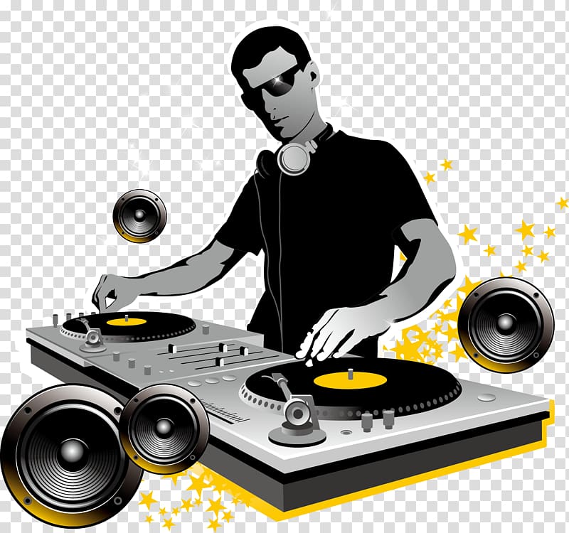DJ illustration, Disc jockey DJ mixer Nightclub, DJ transparent background PNG clipart