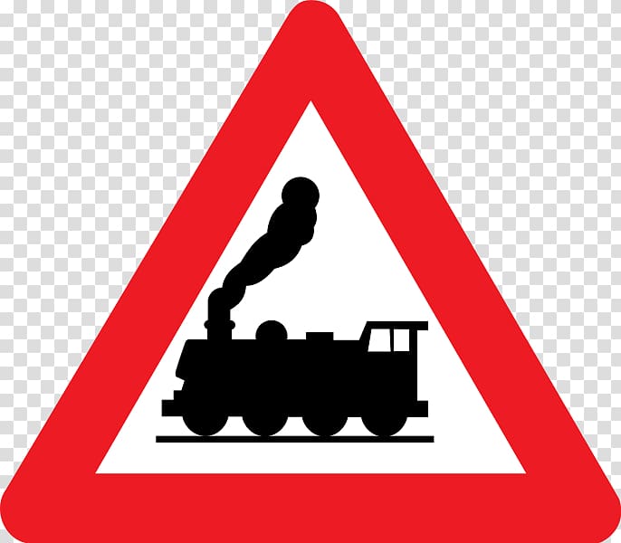 Rail transport Train Level crossing Warning sign Traffic sign, [conversion] transparent background PNG clipart