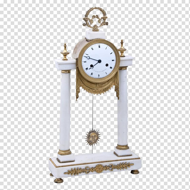 French Empire mantel clock Fireplace mantel Antique, clock transparent background PNG clipart