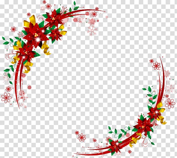 Pxe8re Noxebl Santa Claus Christmas decoration, Cartoon flower garland transparent background PNG clipart