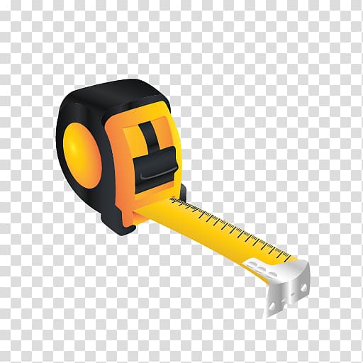 black and yellow steel tape illustration, hardware tool yellow, Tape Measure transparent background PNG clipart
