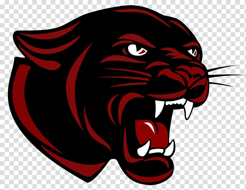 black and red logo, Permian High School Carolina Panthers Black panther Sport, black panther transparent background PNG clipart