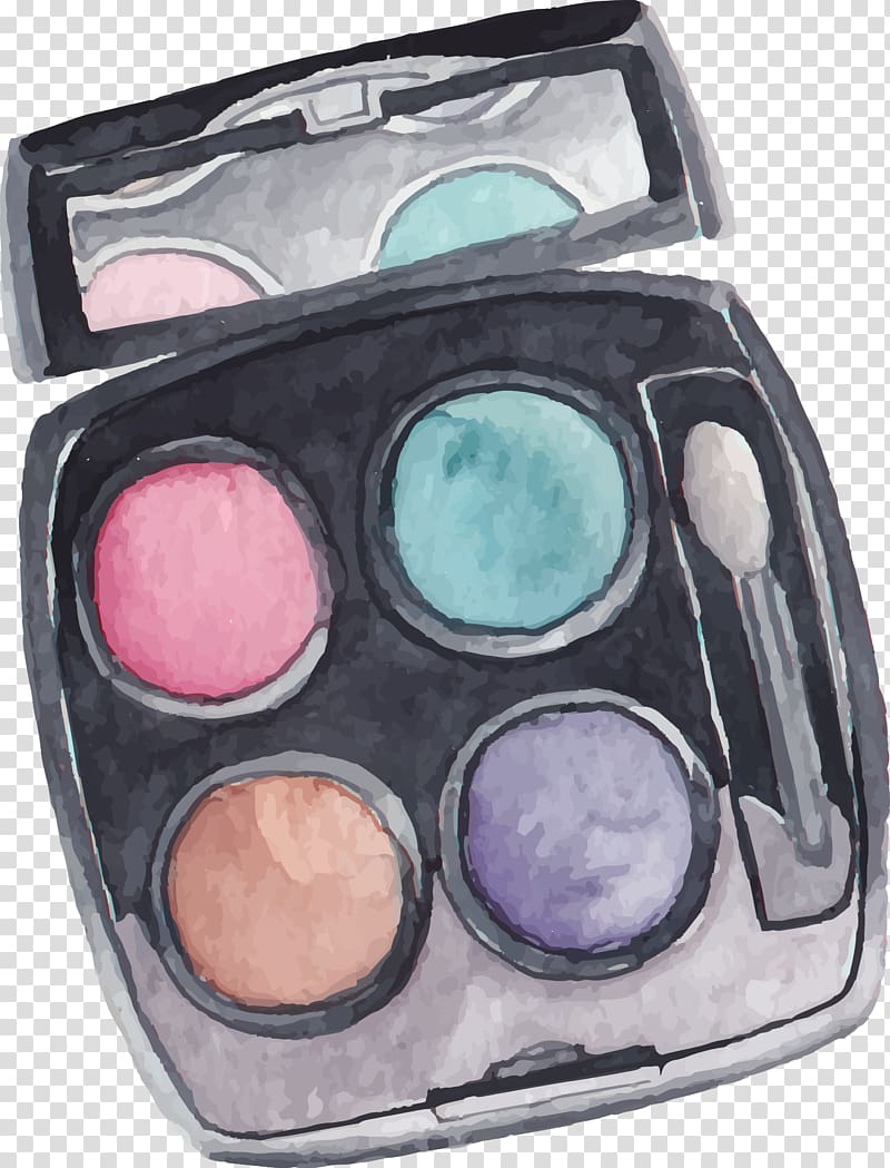 Cosmetics Watercolor painting Illustration, Ink Eye Shadow transparent background PNG clipart