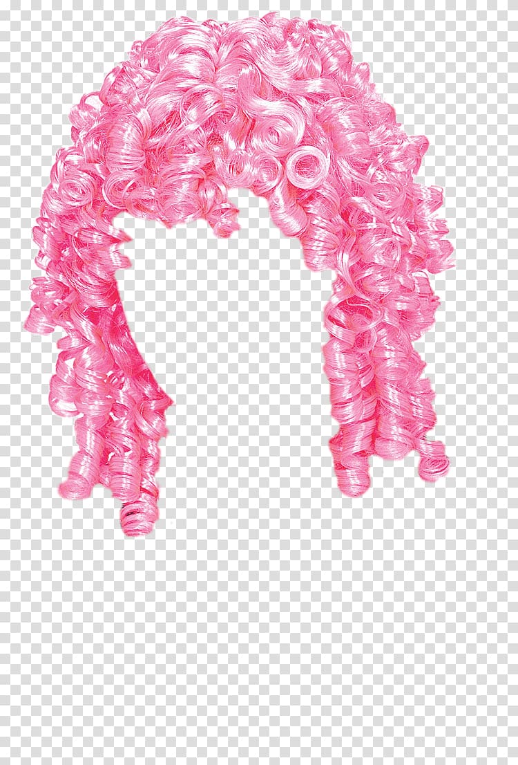 pink curly wig, Wig Pink Curly transparent background PNG clipart