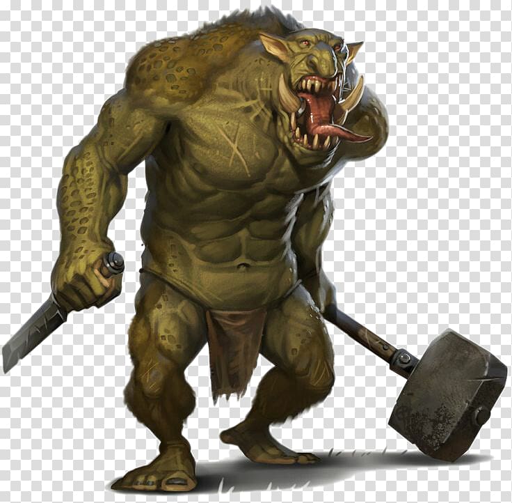 Troll Monster Minotaur Legendary creature Giant, Ugly orc warrior transparent background PNG clipart