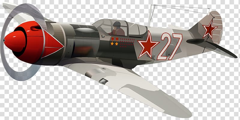 Airplane Lavochkin La-9 Aircraft, Cartoon airplane decoration transparent background PNG clipart