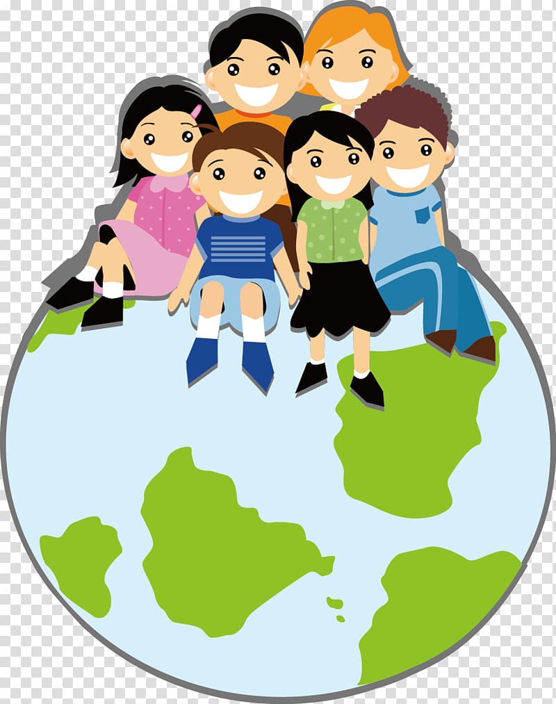 people on top of Earth , Child , Global Village Children transparent background PNG clipart
