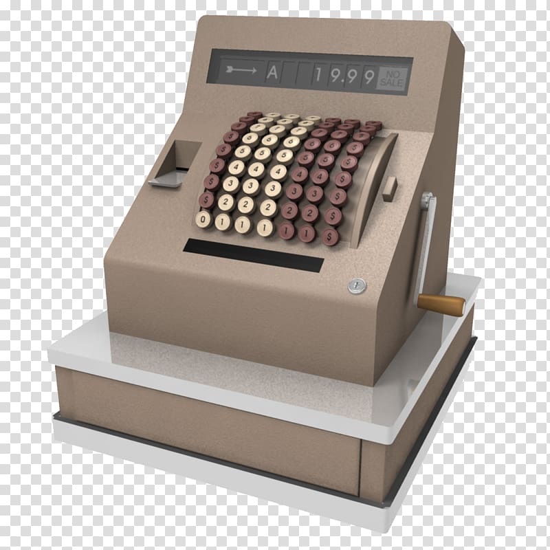 Cash register NCR Corporation 3D modeling TurboSquid, Light brown manual print cash register transparent background PNG clipart