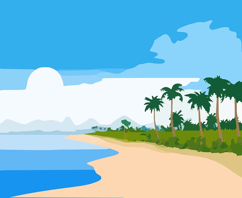 Hawaiian Beaches Sandy Beach Shore , Cartoon Island transparent background PNG clipart