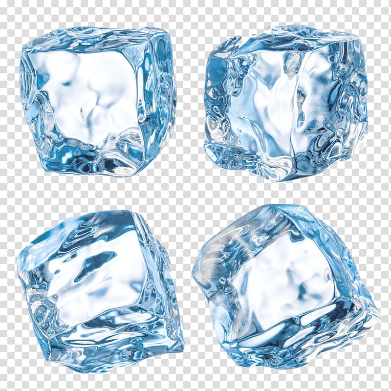 four ice cubes transparent background PNG clipart