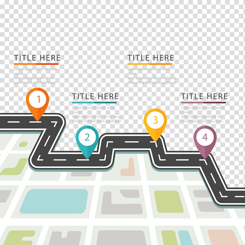 road illustration, Technology roadmap Road map, color Road location transparent background PNG clipart