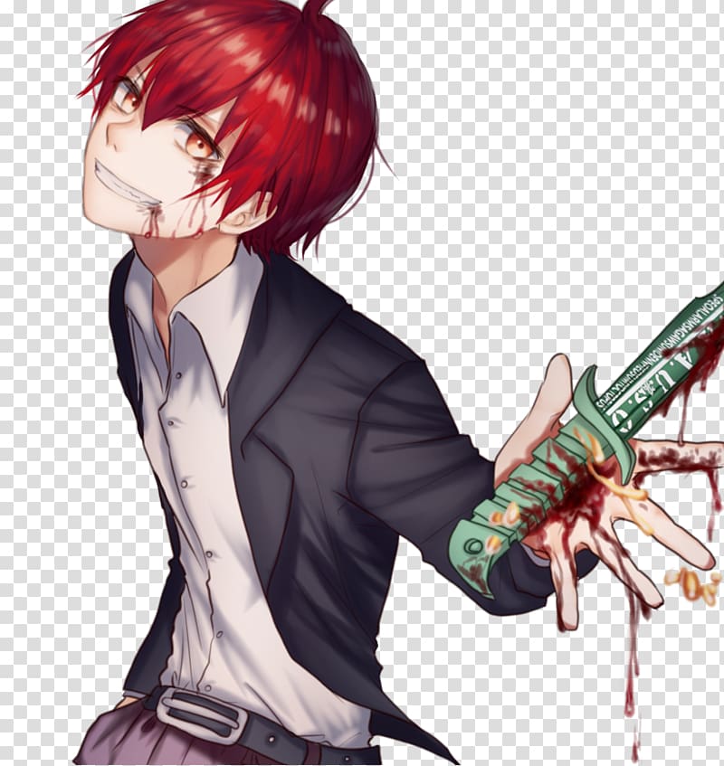 red haired anime character illustration, Karma Akabane Assassination Classroom Nagisa Shiota Anime Fan art, Karma transparent background PNG clipart