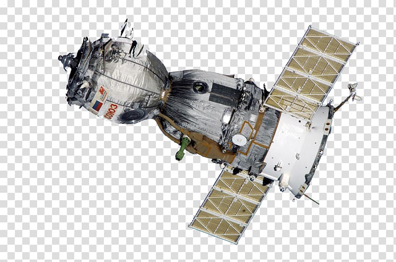 gray and white space satellite, International Space Station Soyuz TMA-7 Soyuz programme Apollou2013Soyuz Test Project, Space satellites transparent background PNG clipart