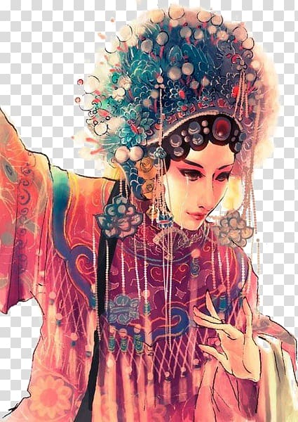Peking opera Actor Painting Drama Illustration, Opera characters transparent background PNG clipart