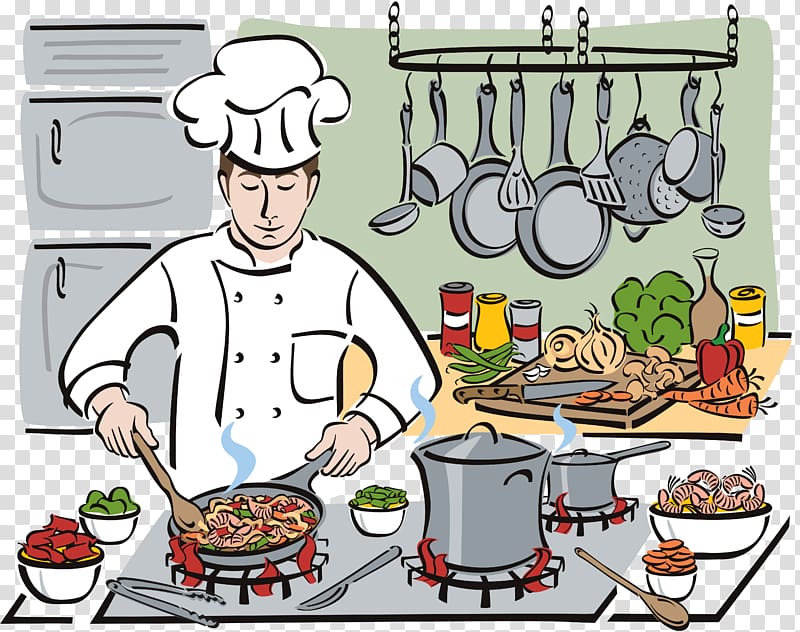 Chef Cooking Cartoon , cooking pan transparent background PNG clipart