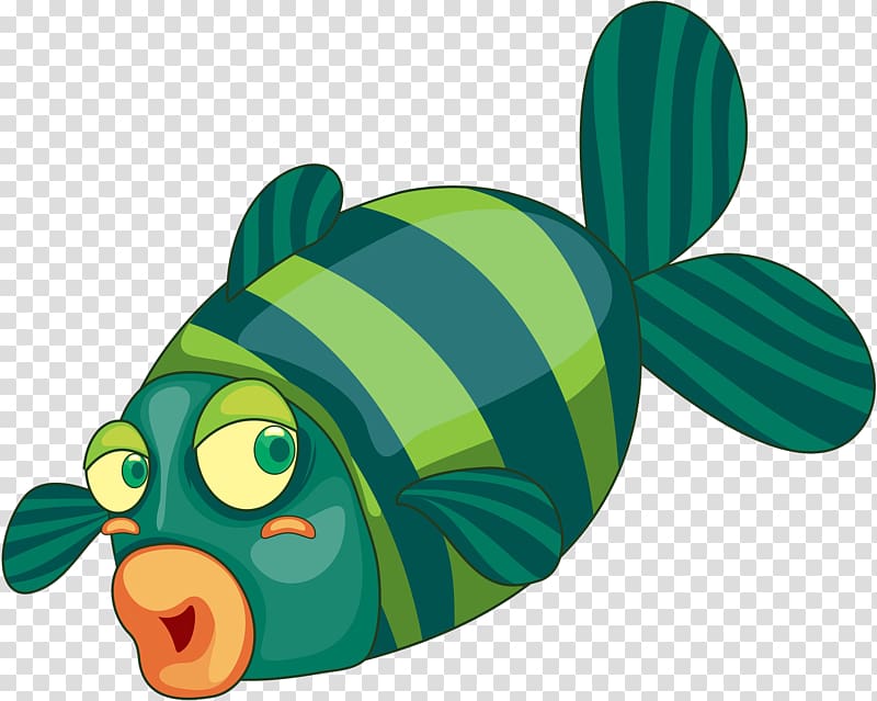 Cartoon Fish Illustration, Stripe fish transparent background PNG clipart