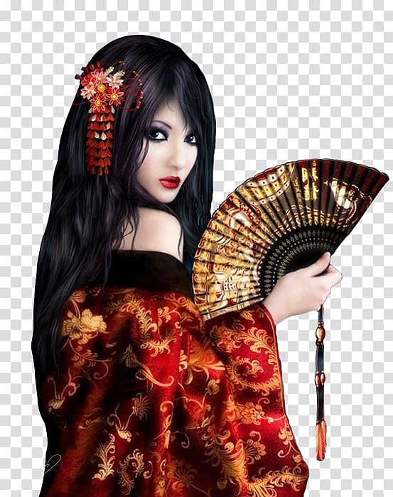 A Geisha Art Woman, woman transparent background PNG clipart