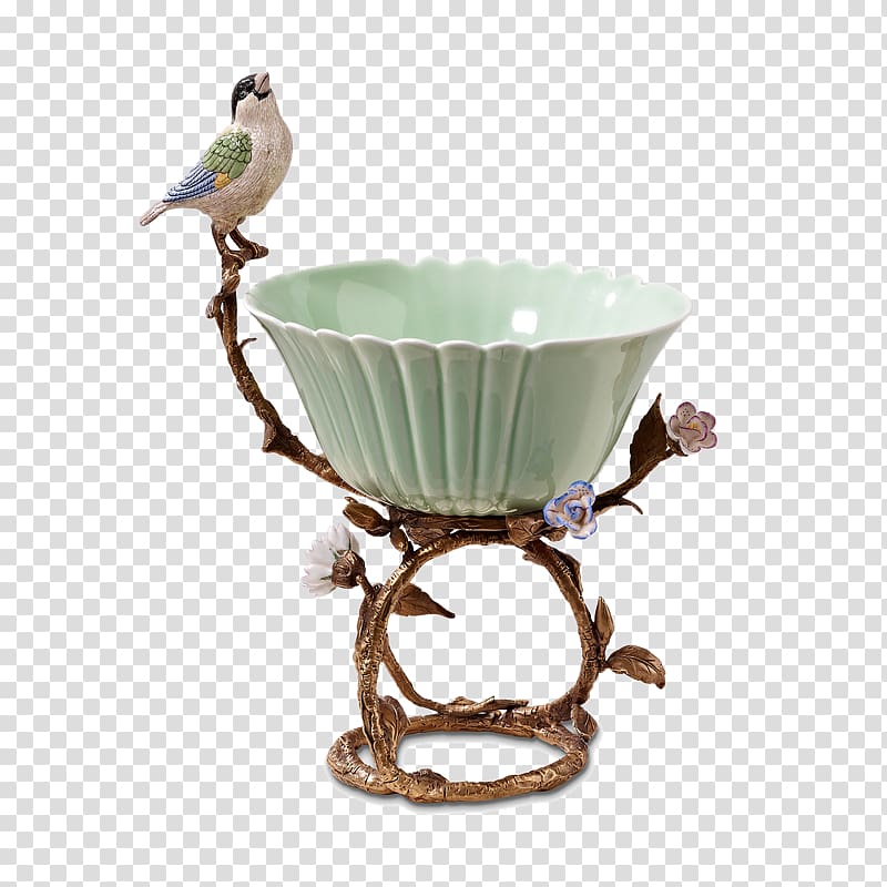 Bird Ceramic Flowerpot Porcelain Vase, European bird flower pots transparent background PNG clipart