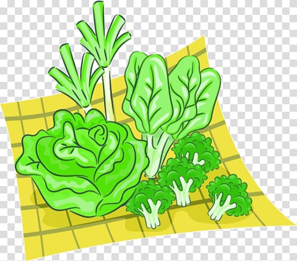 Leaf vegetable , Cartoon vegetable material transparent background PNG clipart