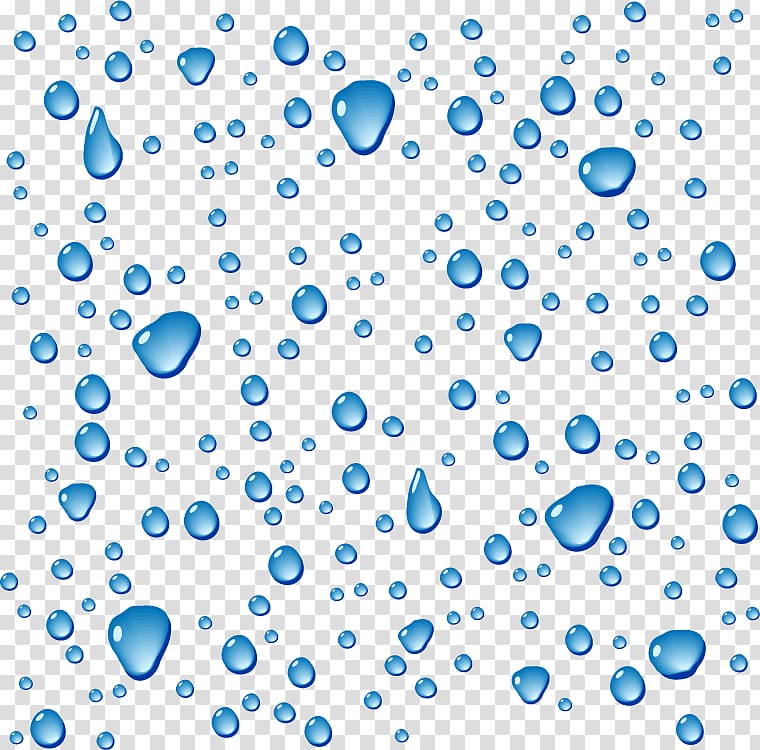 Drop Water , Hand-painted blue drops transparent background PNG clipart