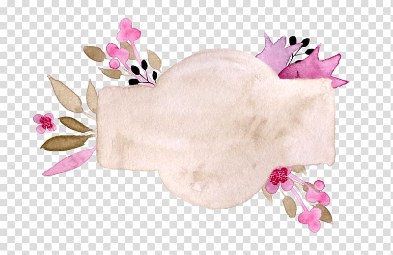 pink petaled flowers , Business card Paper Watercolor painting Visiting card Flower, Flower Border transparent background PNG clipart