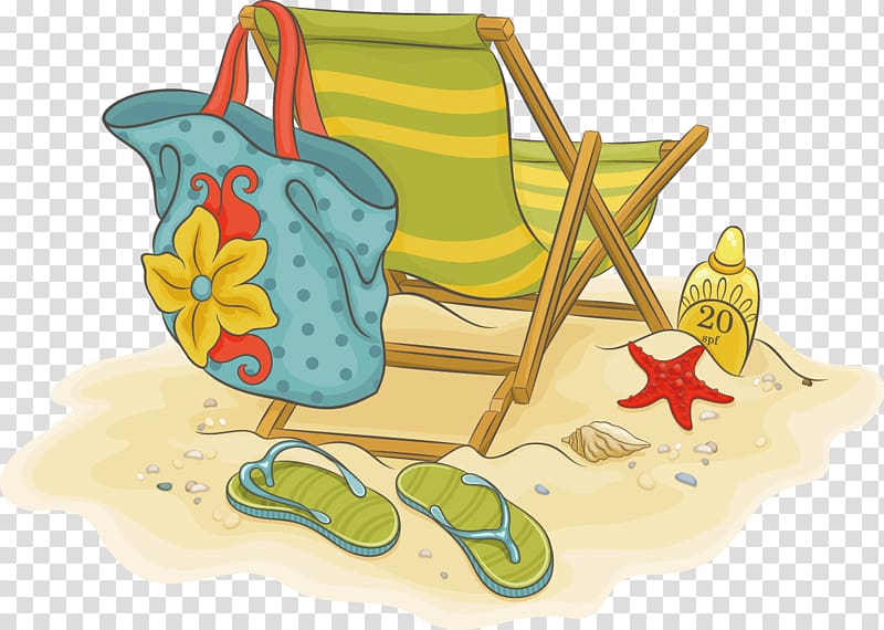 Sunny Beach Summer Illustration, beach transparent background PNG clipart