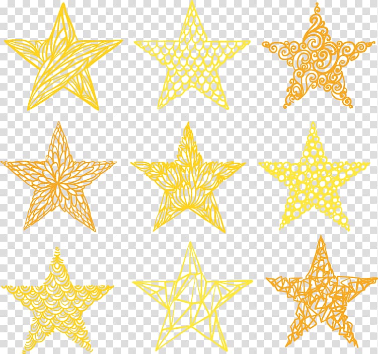 Pentagram Five-pointed star Gold, Gold five-pointed star transparent background PNG clipart